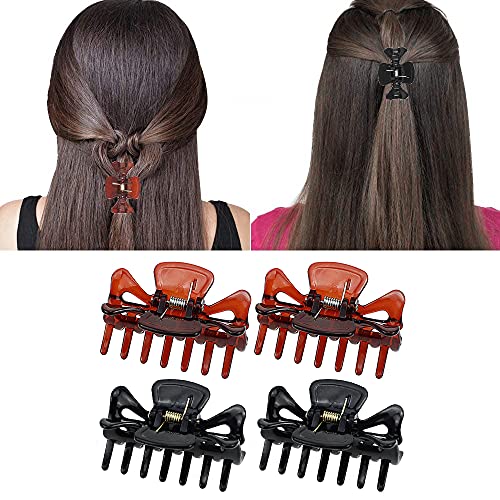 JaneYi 6 Pieces Hair Claw Clips Plastic Hair Claws Non-Slip Strong Hold Hair Jaw Clips Medium Small Hair Clasps Fashion Hair Styling Accessories