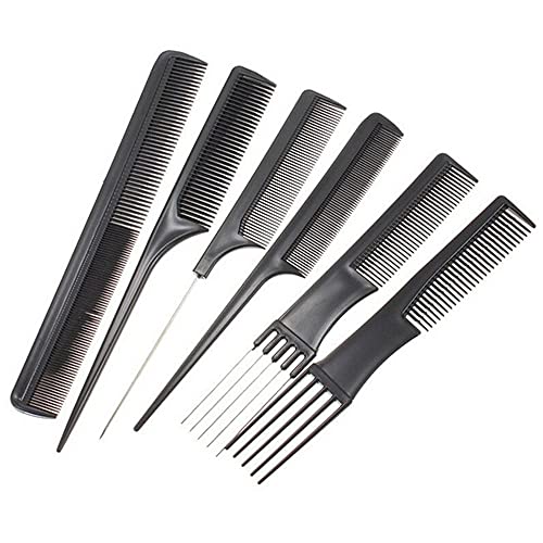 PLASTIFIC 10Pcs Hairdressing Comb Set Hair Styling Pro Kit Professional Barber Salon Gift Black Colour Set - Portable Set Hair Care Style Accesso