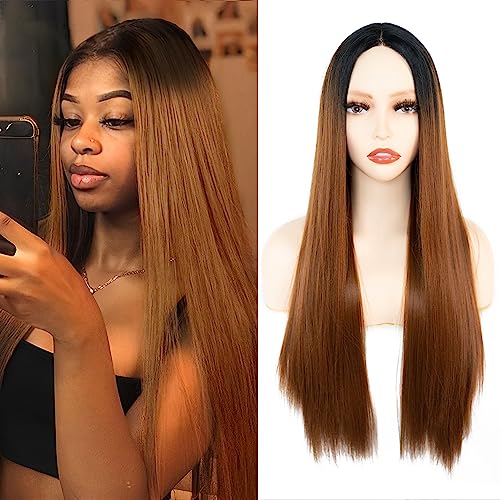 iShine Burgundy Red Wigs for Women Long Wavy Wine Red Wigs with Fringe Synthetic Wig Heat Resistant Natural Hair for Daily Party Cosplay Use Gift