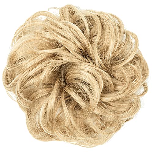Messy Hair Bun Extensions Curly Wavy Hair Scrunchies for Women Girls Large Synthetic Donut Updo Hair Pieces Hair Chignons