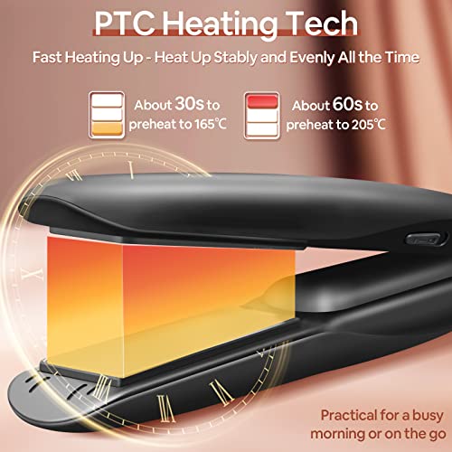 SUNMAY Voga 2 in 1 Cordless Hair Straighteners and Curler, Travel Wireless Portable USB Rechargeable Straightener, Mini Flat Iron Curling Wand wi