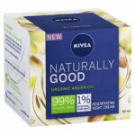 NIVEA Good Regenerating Night Moisturising Face Cream with Organic Argan, Jojoba and Almond Oil, 99% Natural Ingredients, 50 ml