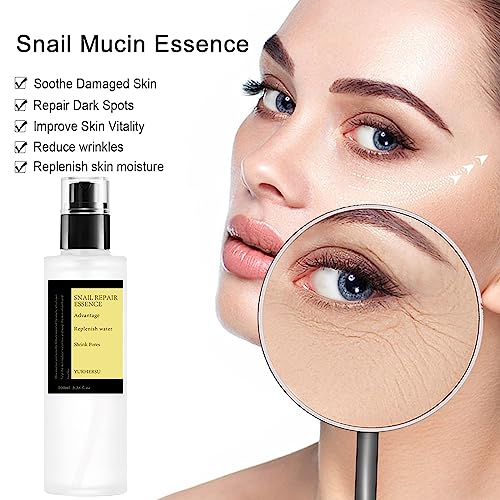 Snail Mucin Essence - 100ml Snail Mucin Moisturiser, Mucin Power Essence, Brightening Essence Lighten Dark Spots And Fine Lines