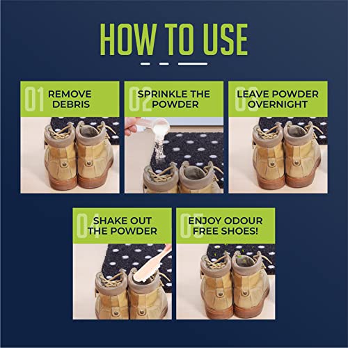 Shoe Odour Eliminator Powder | Leaves Smelly Shoes Fresh & Clean | | Long Lasting & Natural Odor Remover Formula | 100g