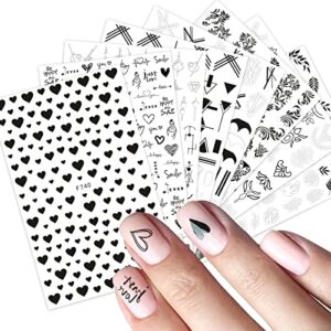 10 Sheets Geometry Nail Art Stickers Decals Self-Adhesive Black Irregular Shaped Nail Supplies Nail Art Design Decoration Accessories