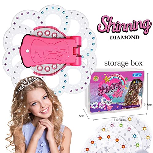 Audasi 300 Rhinestones Shining Hair Diamonds Bit for Hair Bedazzler Kit with 300 Bling Bling Hair Gems Hair Styling Tool Hair Gem Stamper Beauty