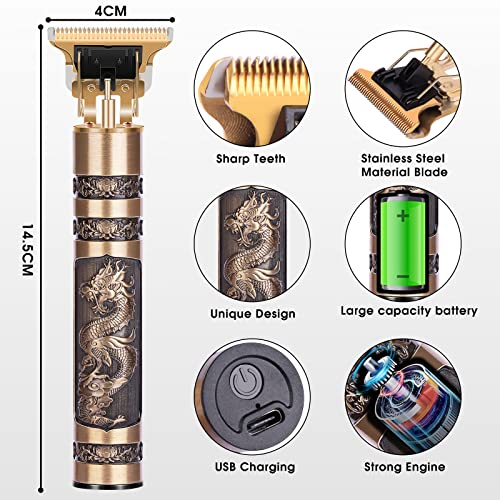 Guijiyi Beard Trimmer Men,Professional Hair Clippers Men,Cordless Electric Hair Trimmer Precision T Blade Trimmer,USB Rechargeable Beard Grooming
