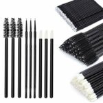 Canvalite 300 Pcs Disposable Mascara Wands Lip Wands and Micro Applicators Brushes Total, 100 Pcs eyelash Brushes + 100 Pcs Lipstick Wands + 100