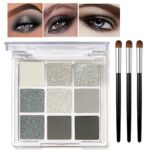 Smoky Eyes Eyeshadow Palette, 9 Colours Black Gray Eye Shadows Palette, Highly Pigmented Colours Make-up Palettes Matte Shimmer Eyeshadow Makeup,