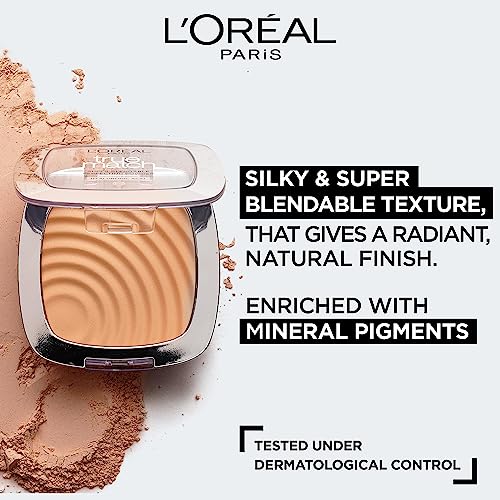 L'Oréal Paris Powder Foundation, Super-Blendable, With Hyaluronic Acid, Light Texture for a Flawless Finish, True Match Perfecting Powder, C2