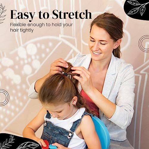 Bellure 30 Pcs 4mm Balck Hair Bands For Women, Black Hair Bobbles For Women Thick Hair, Snag-free elastic hair ties for women hairbands, Ponytail