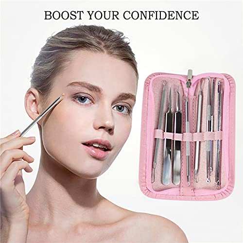 Somnr Blackhead Remover Tool 9 Pcs Black Head Tool Remove Pimple Popping Kit Black Head Remover Milia Removal Tool Black Head Blackhead Extractor
