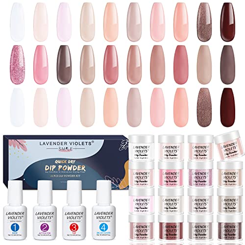 Lavender Violets 20 Pcs Dipping Powder System m962 9601 GROUP (French Nail)