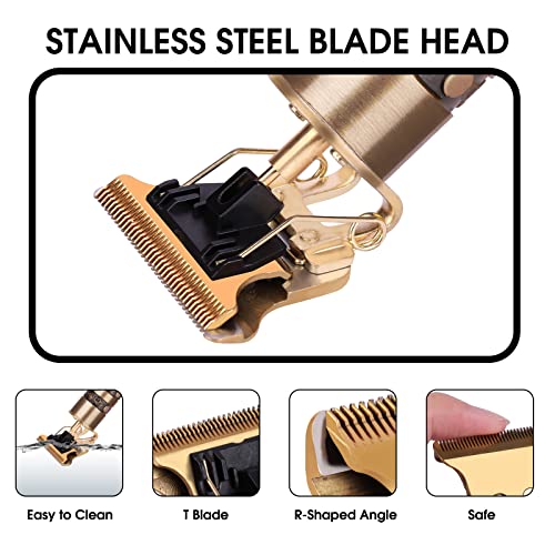 Guijiyi Beard Trimmer Men,Professional Hair Clippers Men,Cordless Electric Hair Trimmer Precision T Blade Trimmer,USB Rechargeable Beard Grooming