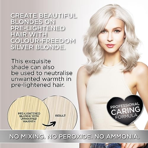 Colour-Freedom Gloss Pro 150ml Silver Blonde Semi-Permanent Hair Colour - Ultra-Vibrant Vegan Colour Mask with PurePlex | Ammonia Free Colour Las
