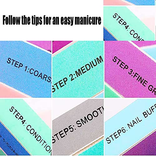 8 Pack Nail Buffer,Nail File Buffer Block, 7 Way Nail File,Removes Ridges,for Manicure Buffer Block Acrylic Gel Nails Remover, Women Home & Salon