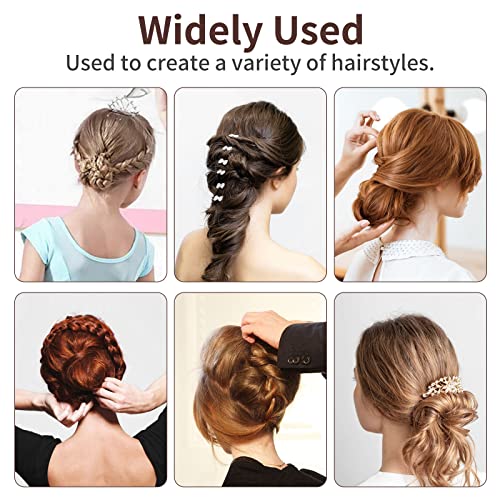 Cehony U Shaped Hair Pins, 200 Count Buns Waved U-shaped Hair Pins for Updos with Box for Women Lady Girls Bobby Pins French Historical Hair Pin