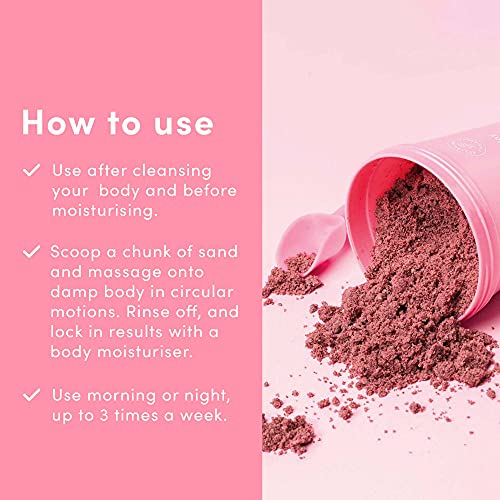 Sand & Sky Australian Pink Clay Smoothing Body Sand. Organic Exfoliating Body Scrub