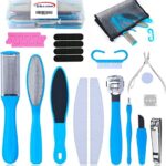 Waxzaa Professional Pedicure set 30 Pack Pedicure Kit Including foot files for hard skin Foot Care Kit with Water Proof Travel Bag for Home Spa |