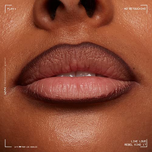 NYX Professional Makeup Matte Lip Liner, Transfer-, Fade- and Smudge-proof, Long-lasting, Line Loud, 17 Rebel Kind