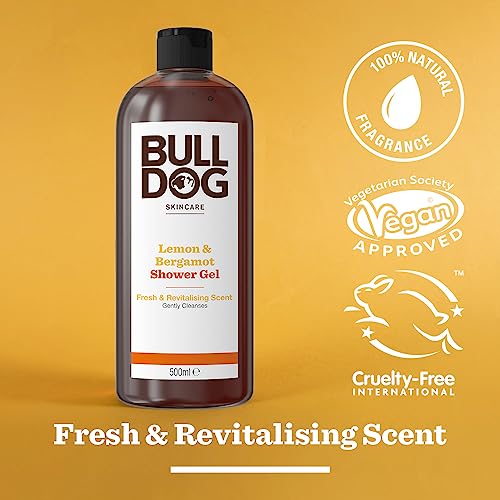 BULLDOG – Bodycare for Men | Lemon and Bergamot Shower Gel | Fresh and Revilatising Body Wash | 500 ml