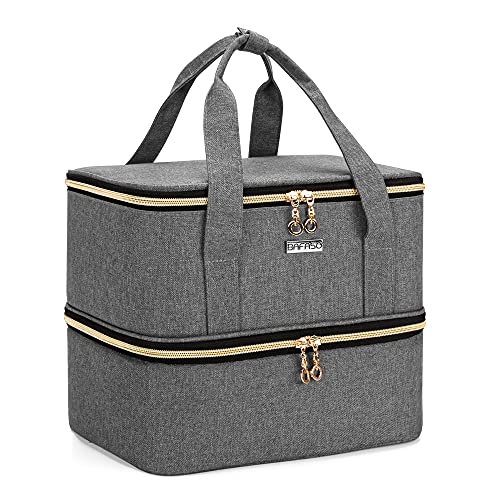 BAFASO Nail Polish Organiser Holds 40 Bottles (15ml - 0.5 fl.oz) and a Nail Lamp, Nail Polish Carrying Case with Manicure Tools Storage Sections