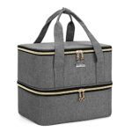 BAFASO Nail Polish Organiser Holds 40 Bottles (15ml - 0.5 fl.oz) and a Nail Lamp, Nail Polish Carrying Case with Manicure Tools Storage Sections