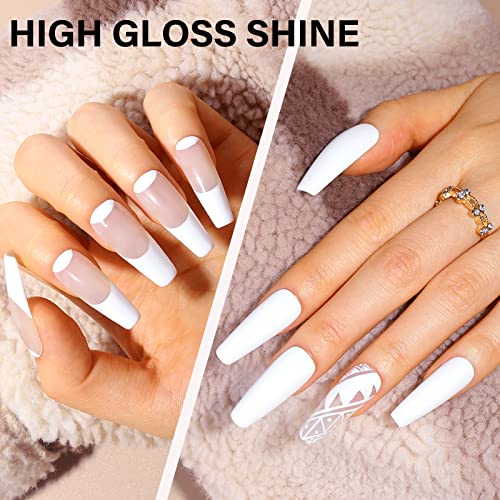 AILLSA White Gel Nail Polish, 15ml Soak Off U V Gel Polish, Color Gel Nail Varnish Long Lasting, Nail Art Manicure Set DIY at Home 1Pcs