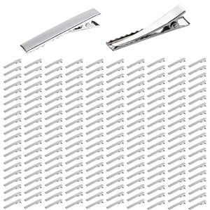 200 Pack 45mm Small Silver Metal Alligator Hair Clips Curl Section Crocodile Barrettes Duckbill Hairclips Hair Bow Making Crafts DIY Hair Accesso
