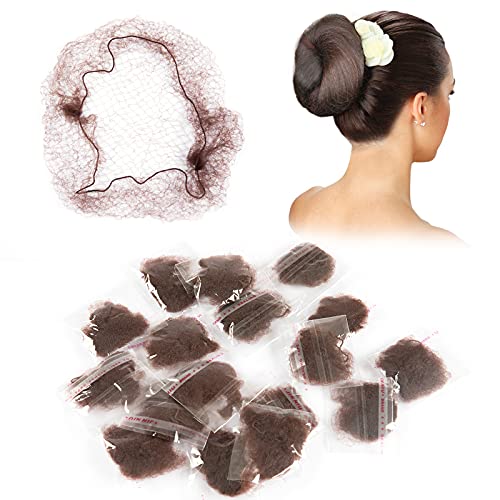 PROUSKY 20 Pcs Hair Nets, Hair Bun Holder Hairnets for Bun Hair Nets Invisible Elastic Edge Mesh Ballet Bun Net Holder for Women Girls Dance Nurs