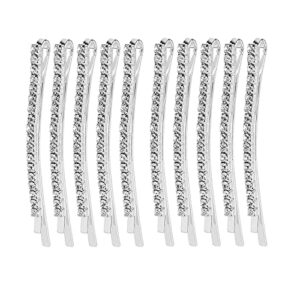 10 PCS Clear Rhinestone Bobby Pins, Small Crystal Bobby Pins, Bobby Pins Bulk , Sparkly Hair Clips Pin,Shiny Hairpins,Glitter Hairpins Styling Ha