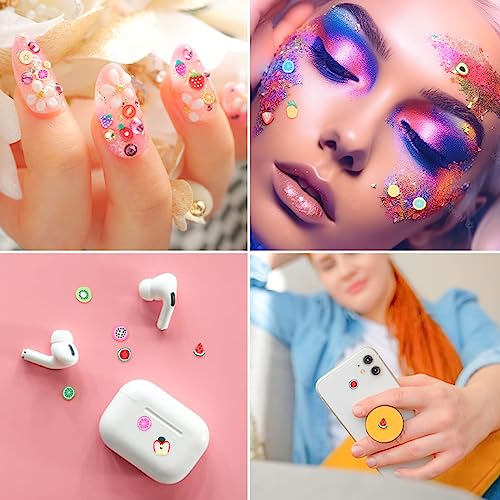 6000Pcs Fruit Nail Art Slices, 3D Fruit Slices Polymer Clay Slices Slime Charms Fimo Slices for Lip Gloss Making Supplies Resin and Nail Art Deco