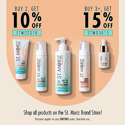St Moriz Professional Instant 1 Hour Fast Tan Mousse | With Aloe Vera & Vitamin E | Develops in 1-3 Hours | Express Vegan Fake Tan with Guide Col