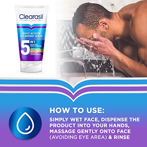 Clearasil Bundle for Clear Skin and Pores: Clearasil 5 in 1 Cleansing Face Wash 125 ml + Toner 200ml
