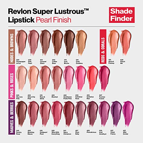Revlon Super Lustrous Lipstick, High Impact Lipcolour with Moisturising Creamy Formula, Infused with Vitamin E and Avocado Oil in Pink Pearl, Sky