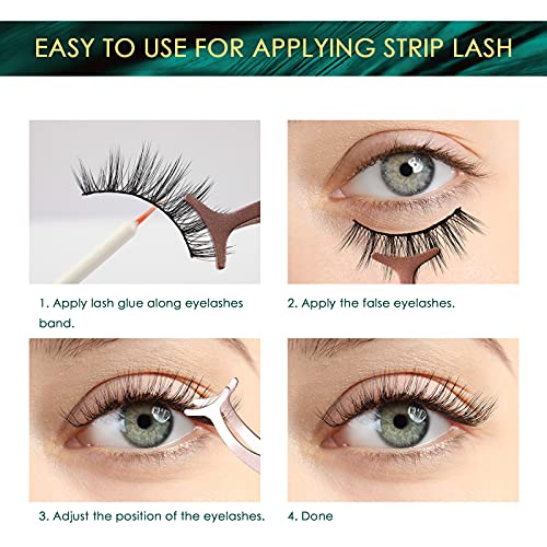 Lanciley Eyelash Glue 2 Pcs Super Strong Hold Clear False Eyelash Glue with Brush Applicator Eyelash Adhensive Glue for Strip Lash Cluster Lashes