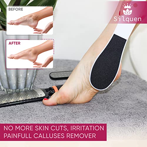 Silquen Professional Pedicure Foot Files for Hard Skin - Premium 3 in 1 Pedicure Foot File, Scrubber and Foot Scraper for Soft & Smooth Heels