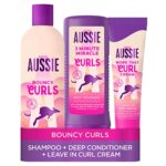 Aussie Curls Shampoo and Conditioner Set with Leave In Conditioner Curl Cream, Curly Hair Products with Coconut Oil, Jojoba Oil & Macadamia Nut O