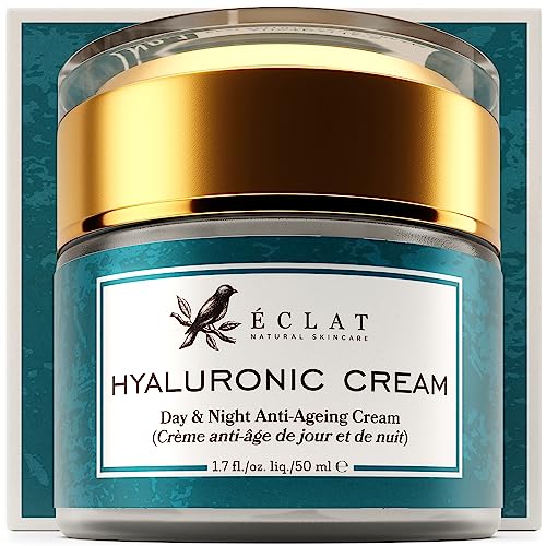 Organic Hyaluronic Acid Cream - 3X MORE POTENT 2% Hyaluronic Acid Moisturiser & Anti Ageing Cream + Retinol to Hydrate/Firm Day & Night - 100% VE