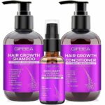 Hair Growth Shampoo and Conditioner Set W/Rosemary Oil Serum for Hair Growth,Biotin Argan Oil Castor Oil Coconut Keratin Hair Loss Shampoo,Hair R