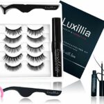 Luxillia Magnetic Eyelashes with Eyeliner, Most Natural Looking Magnetic Lashes Kit with Applicator, Best 8D and 3D Look, Reusable Fake Eye Lash,
