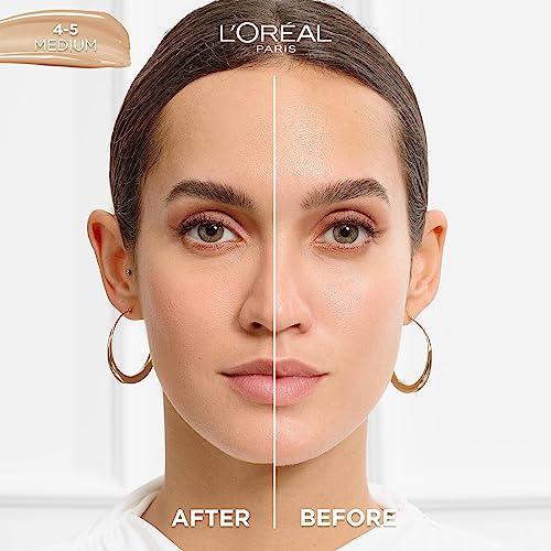 L'Oreal Paris True Match Tinted Serum Foundation, 1% Hyaluronic Acid, Hydrating Formula, Replumps Skin in 1 Hour for a Natural Glowing Finish, 30