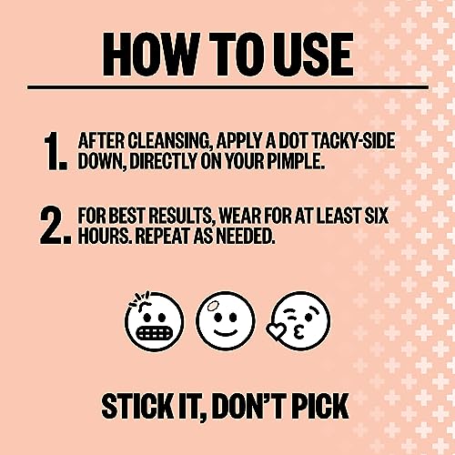 Peace Out Skincare Acne Dots. Hydrocolloid Anti-Acne Pimple Patches with Salicylic Acid to Quickly Clear Blemishes