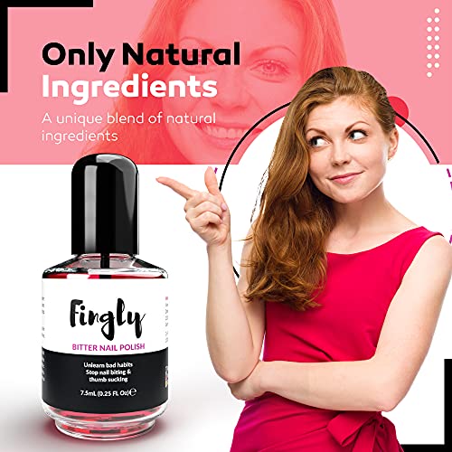 FINGLY Bitter Nail Polish - Solution to Stop Biting Nails, Nail Biting Prevention for Adults and Kids, Nail Growth Polish & Thumb Sucking Stop, A