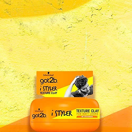 Schwarzkopf got2b iStyler, Long Lasting Hold, No White Residue, Silicone Free, Texture Matt Finish Hair Clay 75ml