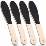 4 Pieces Foot File for Hard Skin, Wooden Foot File Double Sided Foot Rasp Scrubber Foot File Callus Remover for Wet Dry Cracked Feet Removing Dea
