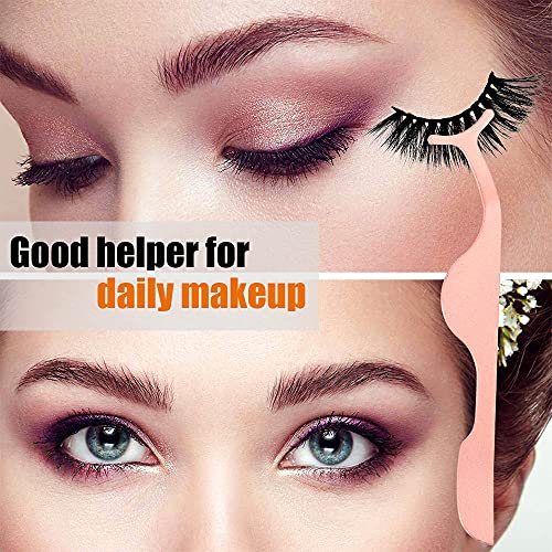 Eyelash Applicator Tool Stainless Steel,Eyelashes Clip for Loading and Unloading False Eyelashes(Rose Gold)