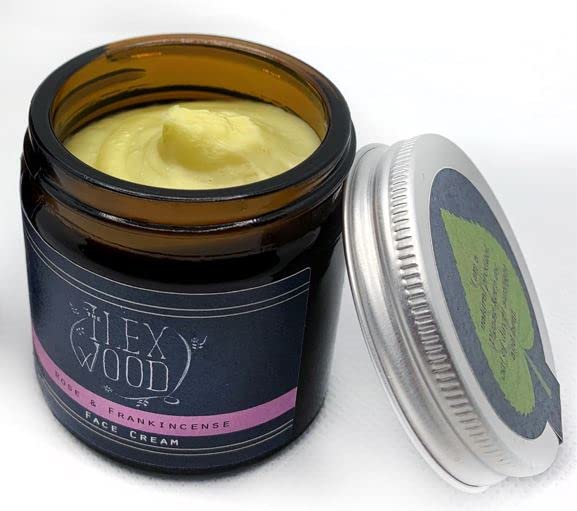 Rose and Frankincense Face Cream - 100% Natural, Vegan, Moisturising, Anti Ageing, Wrinkle and Line Reducing Ingredients, Cruelty Free, Palm Oil