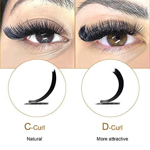 Easy Fan Lashes 0.07D Curl Mix 8-15mm QUEWEL Easy Fan Russian Lashes 2D-20D Volume Lash Extensions Self Fanning Eyelash Extensions Easy Fan Volum
