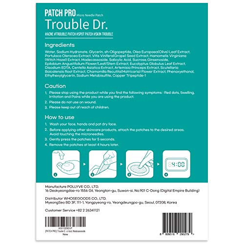 PATCH PRO MICRO NEEDLE PATCH Trouble Dr. 18pcs, microneedle for pimple patches, spot treatment, breakouts, absorb impurities, invisible spot patc